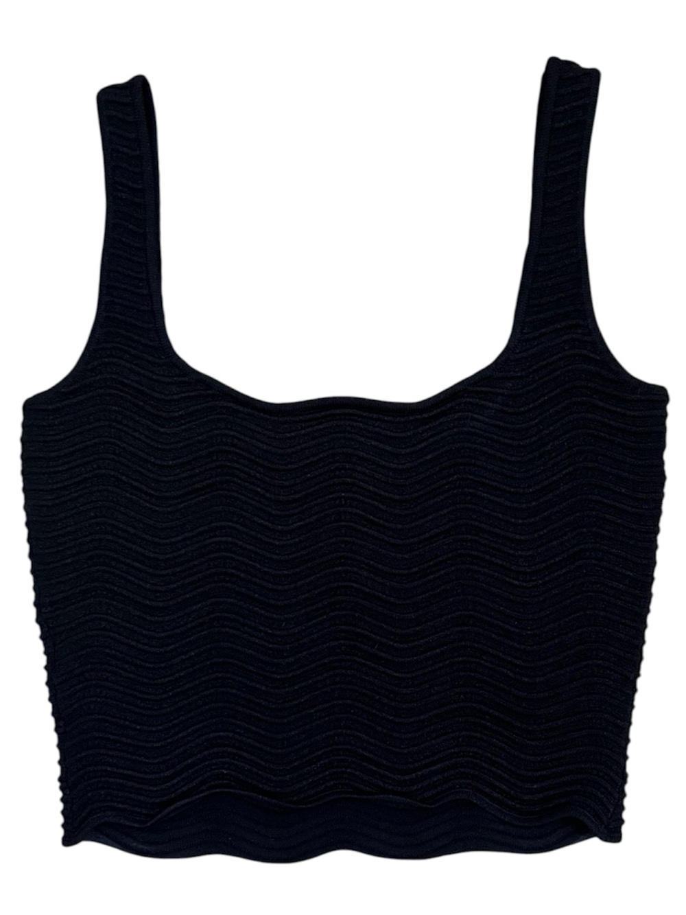 RETROFETE Aloe Knit Tank Top Crop Shirt Metallic Black XS - Picture 7 of 15